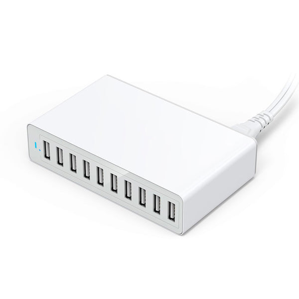 10 Port 5V 40W 8A USB charger universal mobile phone tablet white fast charge