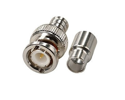 BNC Male 2-Piece Crimp-On Connector, Pack of 100 Units - smart security club
